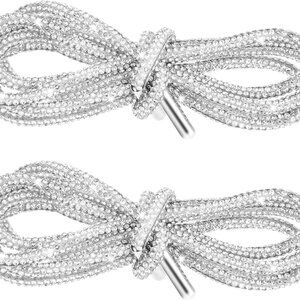 1Pairs 2 laces Rhinestone Shoe Laces, Rhinestone Glitter Rope Rhinestone Laces B